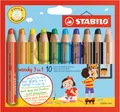 Produktbild: Buntstift, Wasserfarbe & Wachsmalkreide - STABILO woody 3 in 1,  10er Pack