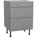 Produktbild: Optifit Küchen-Unterschrank mit 3 Auszügen Mats825 60cmx87cmx58,4cm Basaltgrau