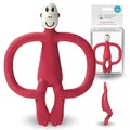 Produktbild: Matchstick Monkey Beißring Affe - Baby Zahnungshilfe - weiche Noppen massieren wundes Zahnfleisch - Silikon - BPA-frei - Greifling für Zahnen ab 3 Monaten - weinrot