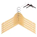 Produktbild: RSR Hangers Kleiderbügel 25 Stück Natur | ohne Steg I Holzkleiderbügel | Hemdenbügel | Blusenbügel | mit Rockkerbe | 360° drehbarer Haken | ver. Farben und Stückzahlen OS1
