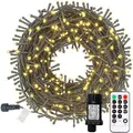 Produktbild: Strahlende 35m LED Lichterkette mit 300 warmen Lichtern – Sicher und