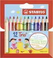 Produktbild: Stabilo® 205/12-01 Dreikant-Buntstift Trio® - dick, Kunststoffetui mit 12 Stifte