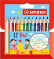 Produktbild: STABILO Trio dick Dreikant-Buntstift 12er Pack verschiedene Farben kurz
