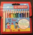 Produktbild: 12 x Stabilo® Dreikant-Buntstift MINI Stifte Trio Malstift 90mm 12 Farben KURZ