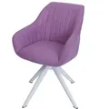 Produktbild: Mendler Esszimmerstuhl HWC-K27, Küchenstuhl Stuhl mit Armlehne, drehbar Stoff/Textil ~ lila