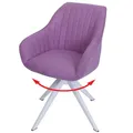 Produktbild: Mendler Esszimmerstuhl HWC-K27, Küchenstuhl Stuhl mit Armlehne, drehbar Stoff/Textil - lila