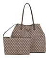 Produktbild: GUESS G Wave Large 2 In 1 Tote Bag L Shopper Tasche Granite Logo braun