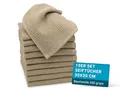 Produktbild: 10er Set Seiftücher in 30x30 cm - langlebige Handtücher in beige - mit prakti...