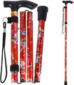Produktbild: Gehstock Klappbar Damen - Faltbarer Krückstock Spazierstock Aus Aluminium