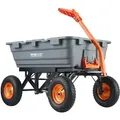 Produktbild: VEVOR Transportwagen, Gartenkarre mit leicht zu montierendem Stahlrahmen, Gartenwagen mit umwandelbarem 2-in-1-Griff, Mehrzweck-Schubkarre mit 680 Tragfähigekit, ca. 33 cm Reifen