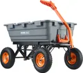 Produktbild: VEVOR Transportwagen, Gartenkarre mit leicht zu montierendem Stahlrahmen, Gartenwagen mit umwandelbarem 2-in-1-Griff, Mehrzweck-Schubkarre mit 680 Tragfähigekit, ca. 33 cm Reifen