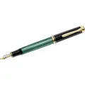Produktbild: Pelikan M400, Schwarz, Gold, Grün, Integriertes Befüllsystem, Kursiv nib, Gold/Rhodium, Medium, Geschenkbox - Schwarz/Gold/Grün