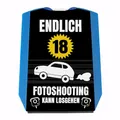 Produktbild: speecheese Endlich 18 Parkscheibe mit Spruch Fotoshooting kann losgehen Jetzt Volljährig Fahranfänger - Lustiges Geburtstagsgeschenk Witziges Auto Gadget Blitzer