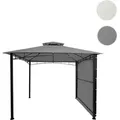 Produktbild: Pergola HWC-F94, Garten Pavillon, Stahl bewegliche Seitenwand 2,5x2,5m ~ grau
