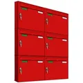 Produktbild: AL Briefkastensysteme 6 x Basic Wand Briefkasten in RAL Farbe 3000 Feuer Rot für Post A4, wetterfest, Artikelnummer: 431P6EA2P3000