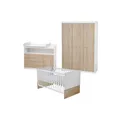 Produktbild: roba Kinderzimmerset 'Gabriella' inkl. Babybett ca. 70 x 140 cm, breiter Wickelkommode & Schrank 3-türig