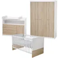 Produktbild: Roba Zimmerset Gabriella Babybett 70x140cm Wickelkommode Schrank 3-türig