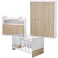 Produktbild: Roba Zimmerset Gabriella Babybett 70x140cm Wickelkommode Schrank 3-türig NEU