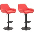 Produktbild: CLP 2er Set Barhocker Braga Kunstleder Rot/Schwarz