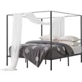 Produktbild: VEVOR Himmelbettrahmen (Kingsize), Metallhimmelbett (363 kg belastbar) mit Himmelbett-Design, robuste Stahllattenstütze, Stauraum unter dem Bett, ...