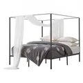 Produktbild: VEVOR Himmelbettrahmen (Kingsize), Metallhimmelbett (363 kg belastbar) mit Himmelbett-Design, robuste Stahllattenstütze, Stauraum unter dem Bett