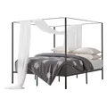Produktbild: VEVOR Himmelbettrahmen (Kingsize), Metallhimmelbett (363 kg belastbar) mit Himmelbett-Design, robuste Stahllattenstütze, Stauraum unter dem Bett, kein Boxspring erforderlich, Netzrahmen Schwarz