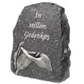 Produktbild: Annastore Besinnliche Grabdeko zur Erinnerung, frostfest und witterungsbeständig Grabschmuck - Grabfigur - Friedhof Deko (Grabstein mit Calla (12 x 15 cm))