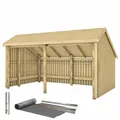 Produktbild: Plus Gartenhaus Multi 2 Module 416 x 238 cm natur offen mit H-Pfostenfüße