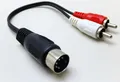 Produktbild: 1,5m Y Adapter Kabel, 1x 5-polig halbmond DIN MIDI Stecker auf 2xCinch Stecker