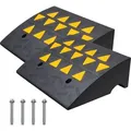 Produktbild: VEVOR 2x Schwellenrampe Vollgummi Türschwellenrampe Max. Tragfähigkeit bis zu 15Tonnen Bordsteinrampe 49,1x37x15,2cm Rollstuhlrampe Auffahrrampe Gummirampe Geeignet für unebenen Boden Bordsteinkanten