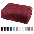 Produktbild: Bettlaken 180x200 Cashmere Touch Spannbettlaken Super Soft Winter Spannbetttuch Nicky Plüsch Teddy Typ585 Öko-Tex pflegeleicht Bordeaux rot auch für 200x200 bis 200x220