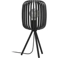 Produktbild: Tischlampe Romazzina, Stativ Nachttischlampe, Dreibein Tischleuchte aus Metall in Schwarz, Deko Schlafzimmer, Wohnzimmer Tisch Lampe mit E27 Fassung