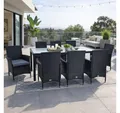 Produktbild: ESTEXO Sitzgruppe Polyrattan Gartenmöbel Set für 8 Personen Rattan Gartenset Schwarz
