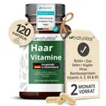 Produktbild: Haar-Vitamine - 10-Fach Kombi - mit Biotin Zink Selen für Haare, Hirseextrakt, Silizium, Kupfer, B-Vitaminen & mehr - 120 Kapseln - Vegan aus De