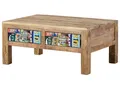 Produktbild: Couchtisch Wohnzimmertisch Beistelltisch Holztisch massiv Eisen Vintage 90x60