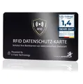 Produktbild: MakakaOnTheRun RFID Blocker Karte (3fach geprüft: DEKRA + EMV + HF-Labor) 360° Schutz Karte für Geldbörse - NFC Blocker Karte - Schutzkarte gegen Datenklau - RFID Blocker Card