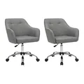 Produktbild: SONGMICS Homeoffice Stuhl, 2er Set, Drehstuhl, Schreibtischstuhl, höhenverstellbar, bis 110 kg belastbar, atmungsaktiver Stoff, für Arbeitszimmer, Schlafzimmer, grau OBG919G01