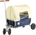 Produktbild: Beachtrekker faltbarer Bollerwagen Life mit integrierter Feststellbremse und Sonnenverdeck Blau und Luftreifen