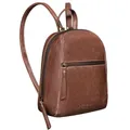 Produktbild: STILORD Lia Mini Rucksack Damen Leder Kleiner Daypack Lederrucksack Vintage Rucksackhandtasche für City Ausgehen Shopping Frauen Tagesrucksack XS Echtleder Farbe:Messina - braun