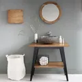 Produktbild: Holz Waschtisch - Mit zusätzlichem Boden - Für Waschbecken - Teakholz - 81x80x50 cm