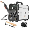Produktbild: STAHLWERK Schweißgerät Mini FLUX 120 ST Digital – Fülldrahtschweißen ohne Gas bis 120 A, kompakt, synergisch, LED-Licht, Lift-TIG- & MMA/ARC-...