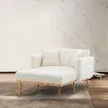 Produktbild: okwish Schlafsofa,Klappsofa Stuhl, Sessel mit verstellbare Rückenlehne, ,geeignet für Wohnzimmer Schlafzimmer,Weiß