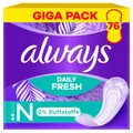 Produktbild: Always Daily Fresh Normal Slipeinlagen 76 Stück, 0 Prozent Duftstoffe, Für Frische Und Schutz