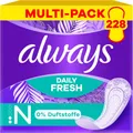 Produktbild: Always Daily Fresh Normal Sparpackung ohne Duft 3x76 Stück 228 Slipeinlagen