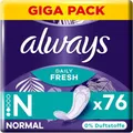 Produktbild: Always Daily Fresh Normal Slipeinlagen 0 % Duftstoffe Frische Schutz 76 St.