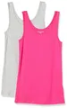 Produktbild: Amazon Essentials Damen Tanktop, Schmale Passform, 2er-Pack, Grau Meliert/Kräftiges Rosa, L