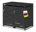 Produktbild: STEELSØN Mülltonnenbox Diorus 120L, abschließbar (Graphitschwarz, verfügbar mit 1, 2, 3, 4, oder 5 Türen), aus verzinktem Stahl