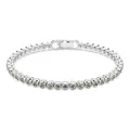 Produktbild: Swarovski Imber Emily Tennis Armband, Rhodiniertes Damenarmband mit Grauen Kristallen in Kesselfassung, Mit Faltverschluss, Armbandlänge: 16.5-18.5 cm, Armbandbreite: 0.3 cm