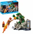 Produktbild: PLAYMOBIL | Heroes | Helden-Showdown mit der Riesenechse | Spielzeug ab 4 Jahren | Geschenk für Kinder | Spannendes Action-Set | Mit beweglicher Riesenechse und durchbrechbarer Mauer | 71831