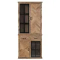 Produktbild: Vitrinenschrank Buffet CHATEAU 90cm massiv rustikal Industrial Vitrine schmal